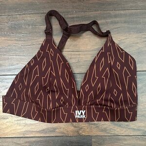 IVY PARK Brown Geo-Print Sports Bralette